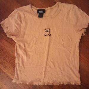 Orange teddy bear crop top